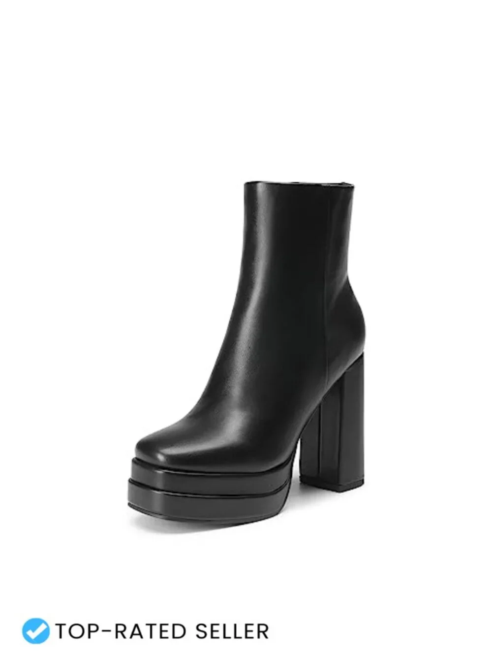 Women's Platform Gogo Chunky Heel Ankle Boots, Square Toe Y2K Party Booties